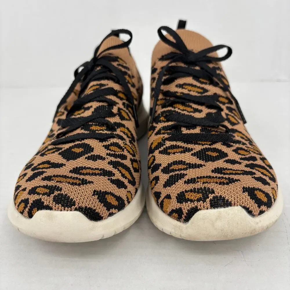 Skechers‎ Ultra Flex Safari Sneakers Size 10 Brown Black Leopard Knit Slip On